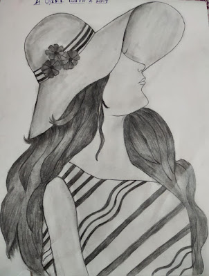 Sketch of a Girl in Hat