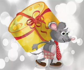 Beautiful postcard happy new year mice and rats 2026. Free, beautiful live Christmas cards in the year of mouse