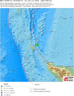 Cutremur moderat cu magnitudinea de 5,8 grade in Nord-Estul Oceanului Indian, regiunea insulelor Nicobar