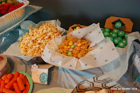 Frozen themed snack food: snow, Sven snacks, snowman parts