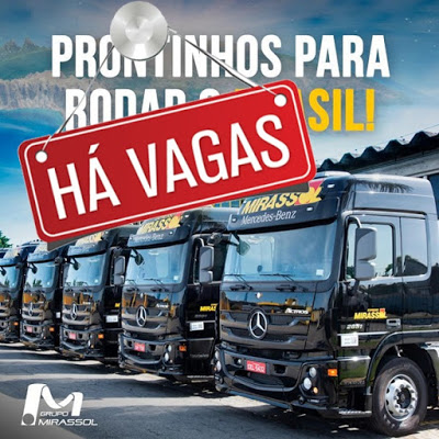 Transportadora Mirassol abre vagas para Motorista Categoria E. 