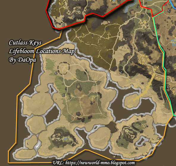 New World Cutlass Keys lifebloom map
