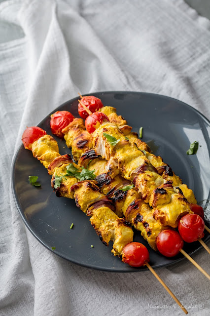 marmottesetchocolat.com Пилешки шишчета с кокосово мляко / Brochettes de poulet au lait de coco