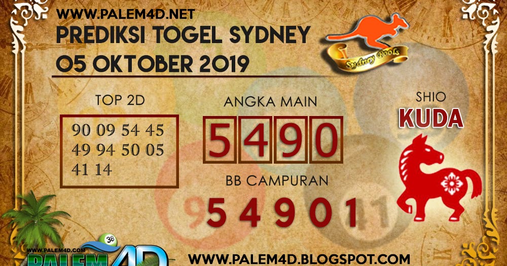 Prediksi Sydney 05 Oktober 2019 Prediksi Togel Jitu