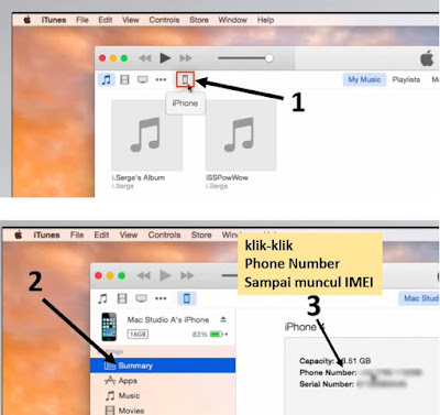 cara cek imei iphone - itunes