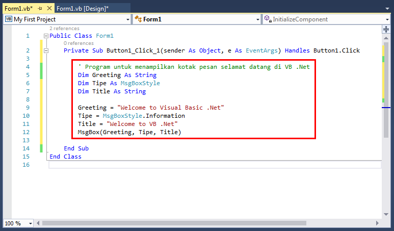 My First Windows Application Project Using Visual Basic .Net - Robotics ...