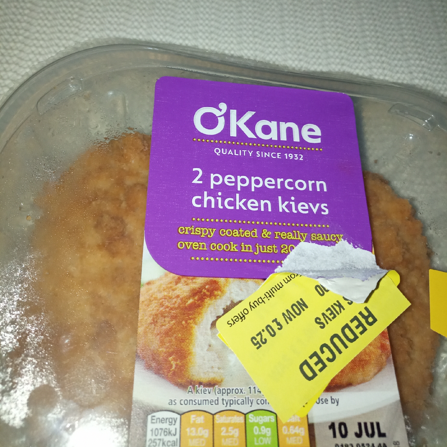 Supersupergirl's Food Reviews O'Kane peppercorn Chicken Kievs