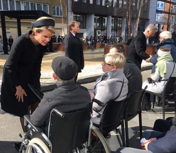 Queen Mathilde and King Philippe of Belgium attend a memorial ceremony to mark the first anniversary of the Brussels attacks by Islamic extremists at Brussels' airport in Zaventem