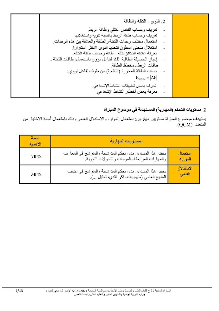 الإطار المرجعي للمباراة المشتركة لولوج كليات الطب والصيدلة وطب الأسنان