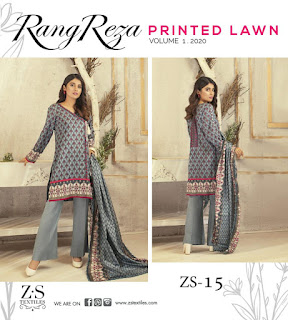 ZS Textile Reza Vol 1 Original Lawn Pakistani Collection 2020 New Design