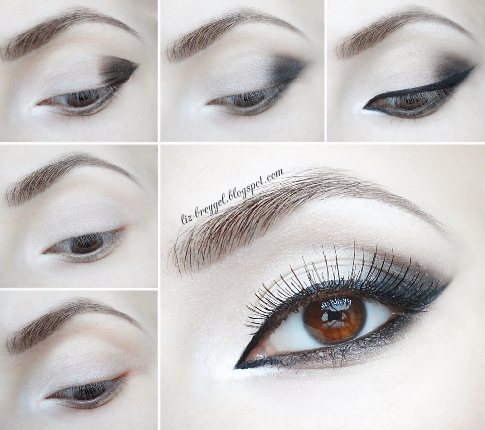 gothic eye makeup look with tutorial on blogger, готический макияж глаз блог