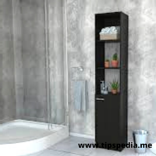 black bathroom linen cabinet