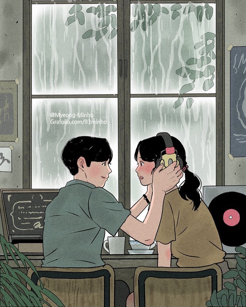 Heart Warming Illustrations Depict The Romantic Moments Of A Happy Couple 