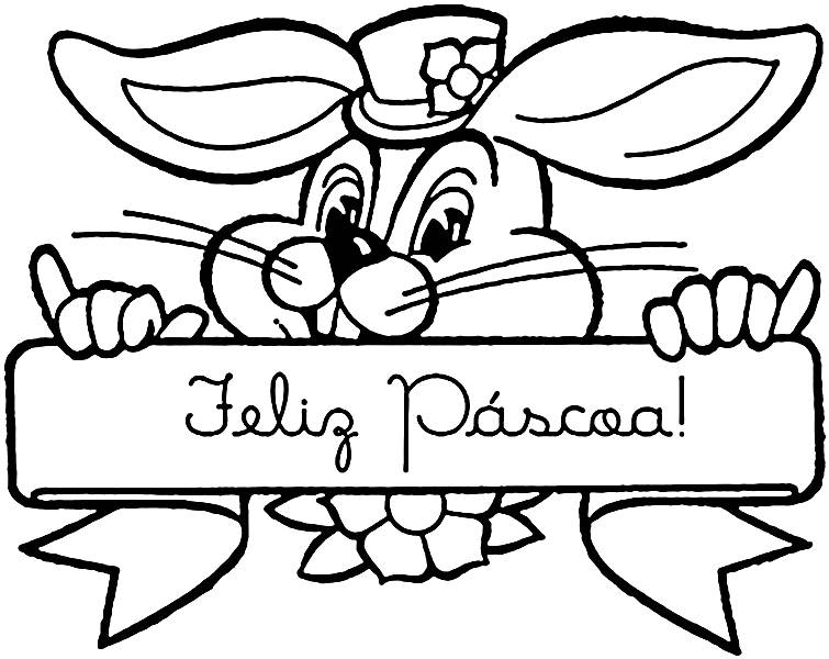 Pintar é divertido - Desenhos para colorir: Coelho da páscoa