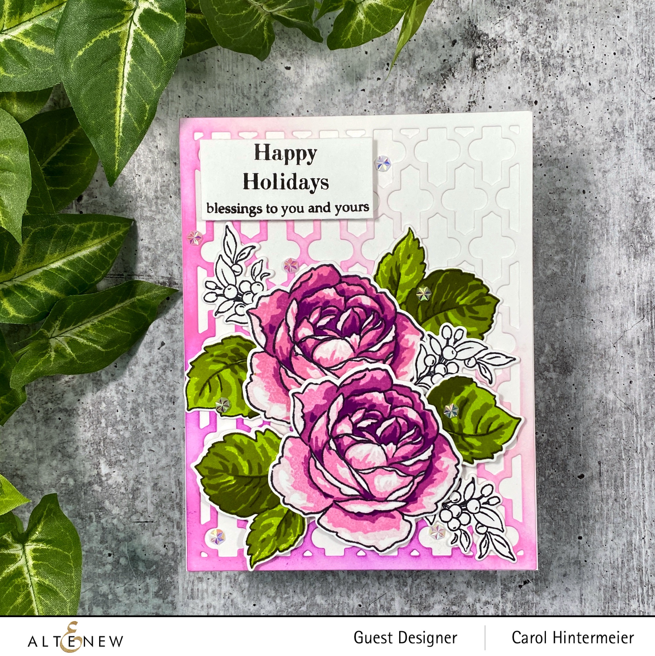 Crafting By Carol Shrub Rose Layering Stamp Set