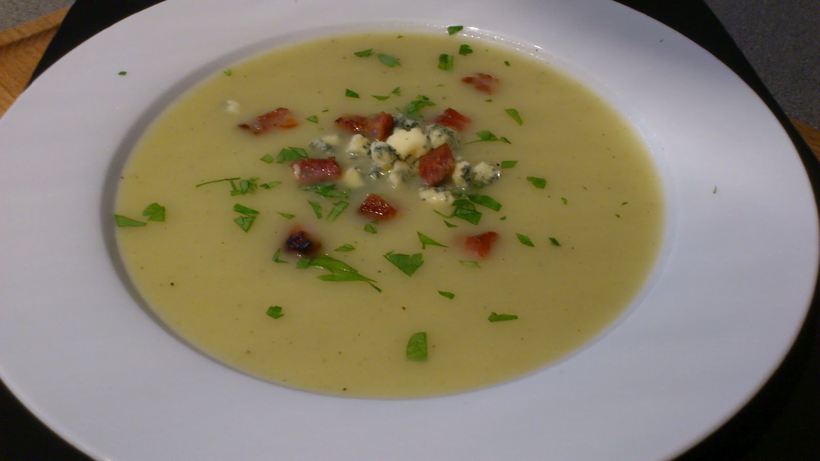 Soup Tuesday Celery Soup with Stilton and Bacon