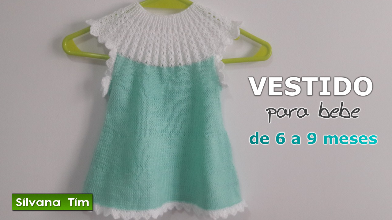 Abandonar La oficina Hornear VESTIDO para niña (bebé) con canesú. Tejido con dos agujas y crochet # 444