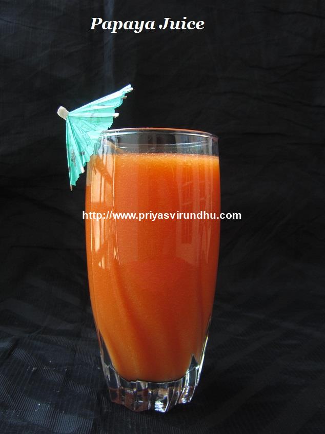 Priya's Virundhu Papaya Juice/How to make Papaya Juice/Papaya Juice Recipe/How to make Papaya