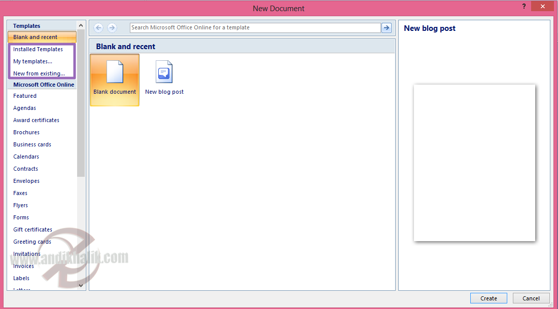 Cara Membuat Dokumen Baru di Microsoft Word 2007 (Blank ...