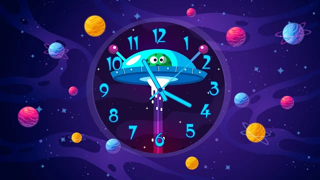 Animated Abduction Alien Clock