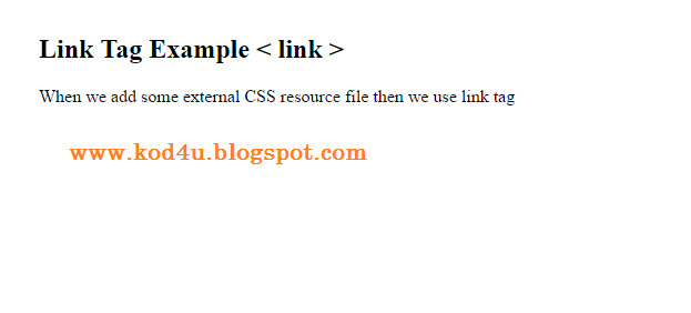 HTML Link Tag Example