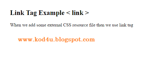 HTML Link Tag Example
