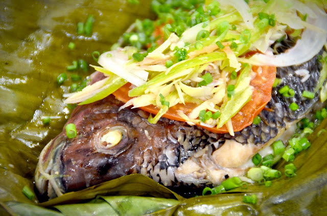 Steamed Tilapia in Banana Leaves