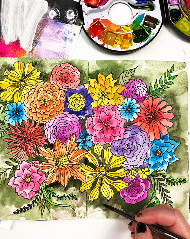 a peek inside my process: watercolor flowers