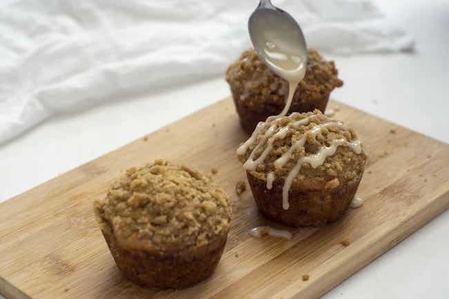Banana Streusel Muffins by Mama of Many Blessings featured at Pieced Pastimes