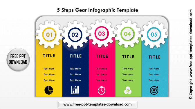 5 Steps Gear Infographic Template Download