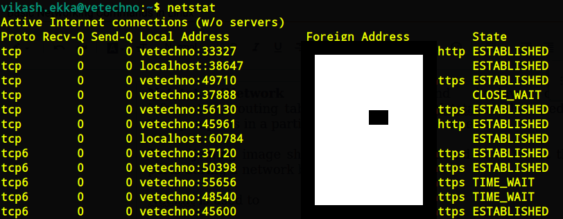 Netstat (Network Statistic) command