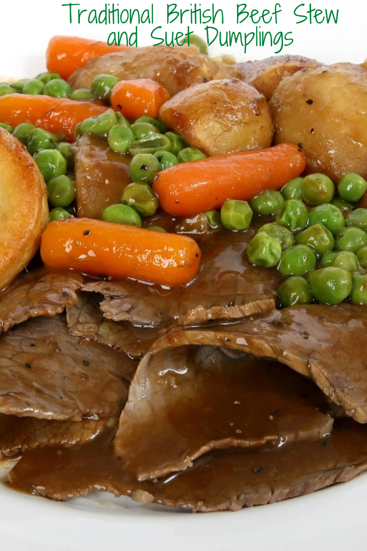 Traditional British Beef Stew and Suet Dumplings