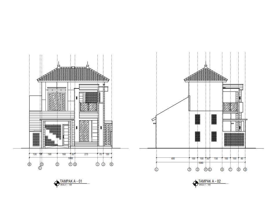 AutoCAD Tutorial: GAMBAR TAMPAK DEPAN DAN TAMPAK SAMPING