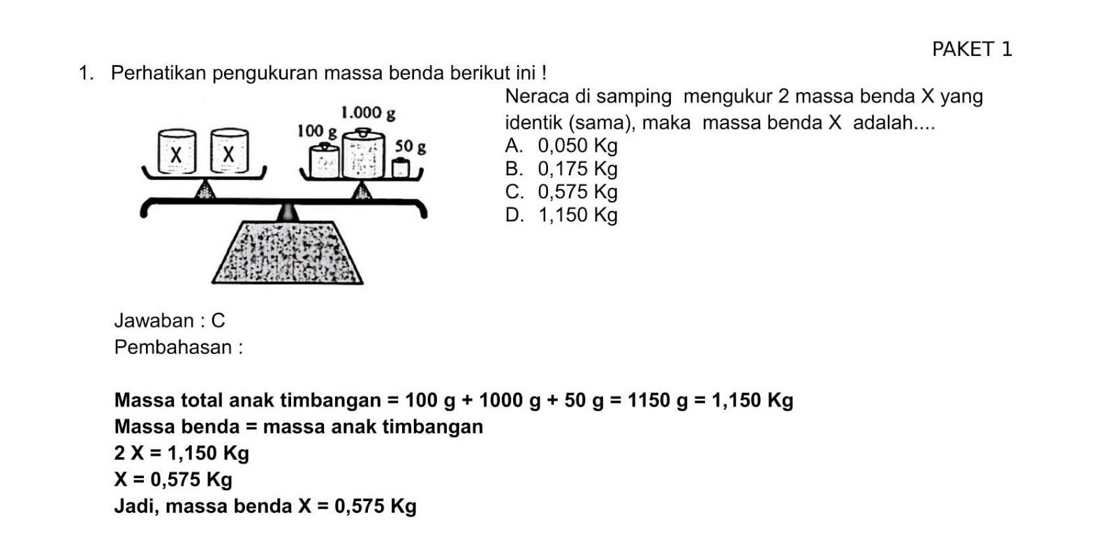 Contoh Soal Fisika Unbk Smp 2019