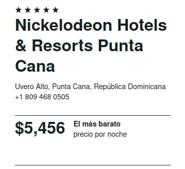 Hotel Bob Esponja Precios Punta Cana República Dominicana