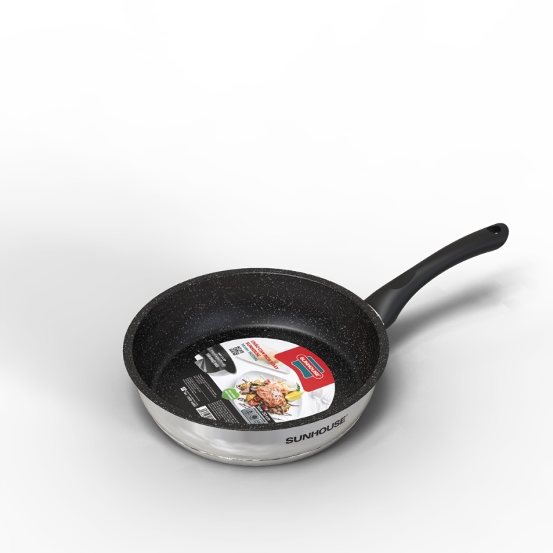 Chảo Cạn Inox 5 Đáy Sunhouse IN16M4