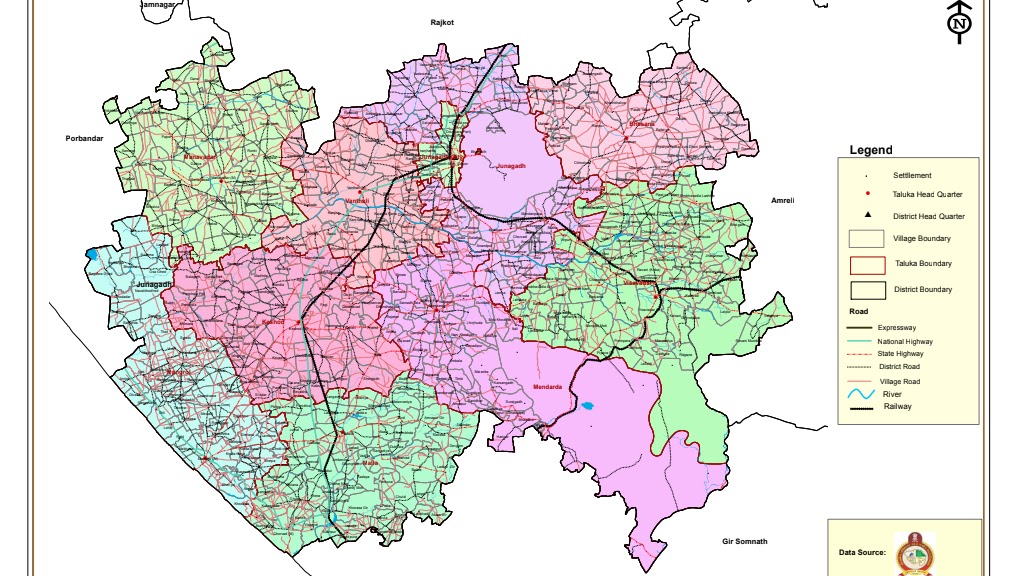 Junagadh In Gujarat Map Junagadh Dist Digital Hd Map Pdf Download
