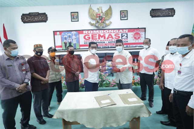 Program Gemas 2 : Puluhan Ribu Siswa Aceh Timur Pakai Masker Serentak