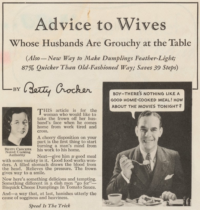 Advice to Wives Whose Husbands Are Grouchy at the Table ~ Vintage Everyday photo pic