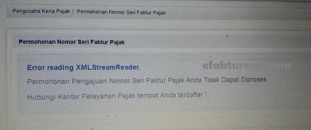 √ Minta NSFP Online Error Reading XML Stream Reader