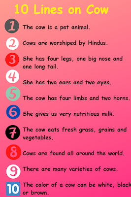 short 10 lines essay on The Cow