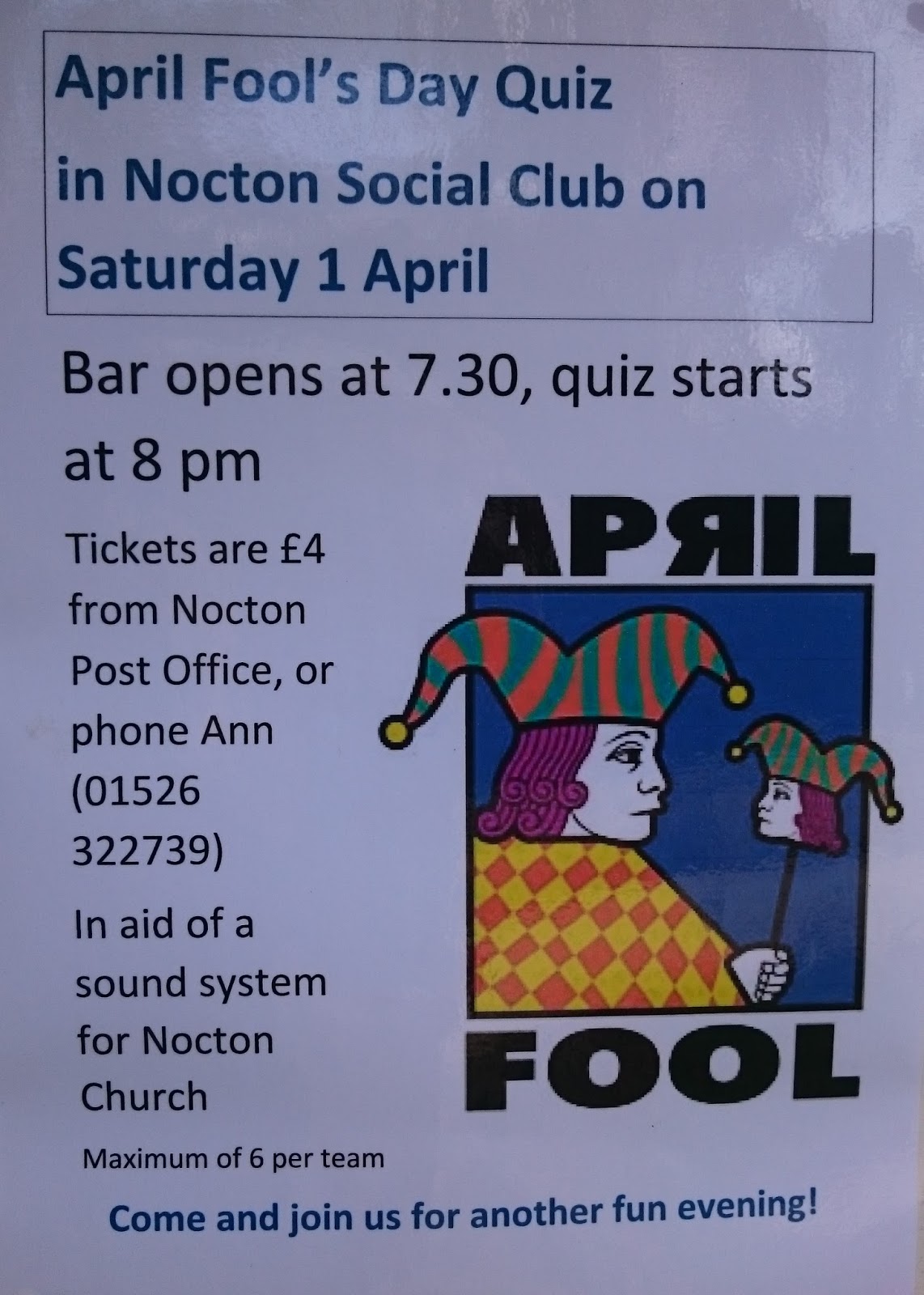 Nocton in Lincolnshire: April Fool's Day - quiz