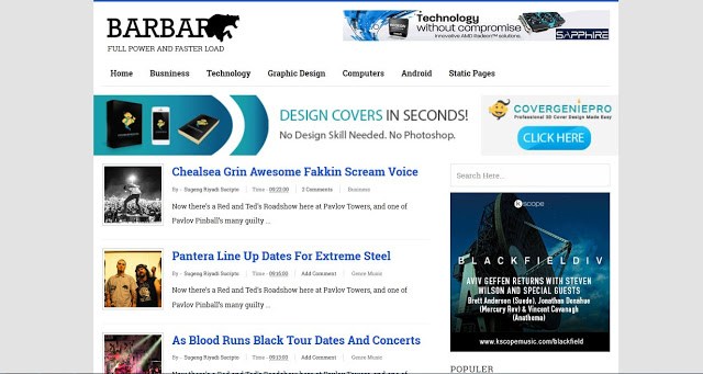 Barbar Power Fast Loading Responsive Blogger Template Free
