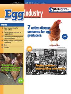 Egg Industry. News for the egg industry worldwide - May 2014 | TRUE PDF | Mensile | Professionisti | Tecnologia | Distribuzione | Uova
Egg Industry is regarded as the standard for information on current issues, trends, production practices, processing, personalities and emerging technology.
Egg Industry is a pivotal source of news, data and information for decision-makers in the buying centers of companies producing eggs and further-processed products.