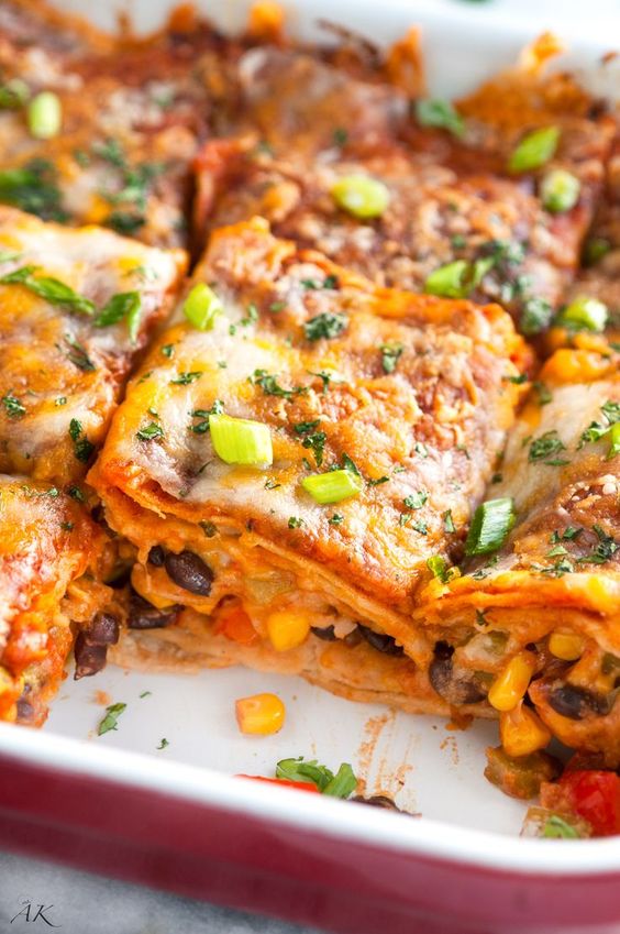 Vegetarian Black Bean Enchilada Casserole Yummy and Easy