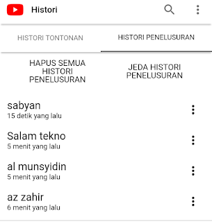 cara menghapus history youtube di hp