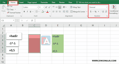 Cara Mengetik Tanda = + - di Excel
