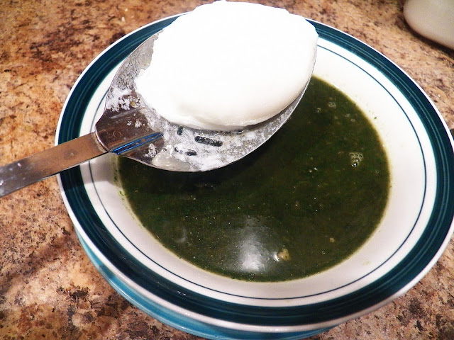 Spinach Soup with Poached Egg