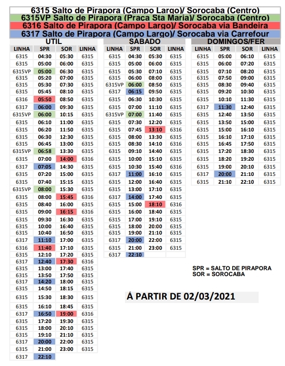 Salto de Pirapora - Históricos e Notícias!: Horário de Ônibus Salto de