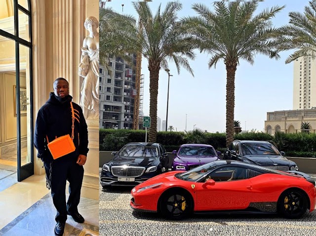 Hushpuppi shows off all his luxury whips in new photo